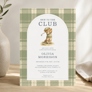 Nouveau Au Club Invitation Baby Shower Ours de Gol