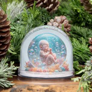 Nouveau Baby Boy Faire-part de naissance Snow Glob
