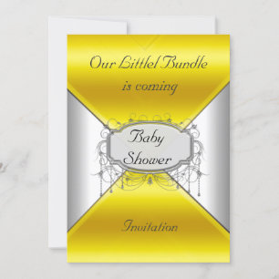NOUVEAU Baby Shower Party Gold Silver Invitation
