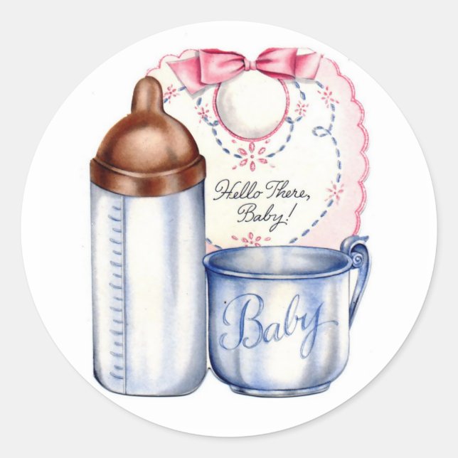 Nouveau Bébé autocollants cadeau pour paniers ou l (Devant)