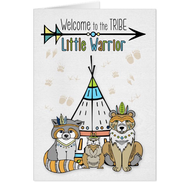 Nouveau bébé Bienvenue à la Tribe Petit Guerrier (Devant)