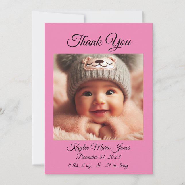 Nouveau bébé Carte de remerciements/Faire-part (Devant)