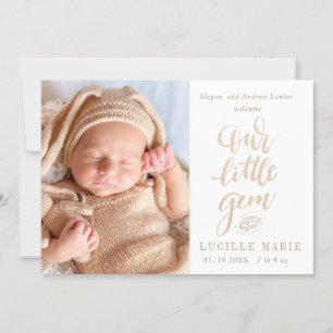 Nouveau bébé Faire-part Notre petit script Gem