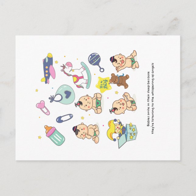Nouveau bébé garçon né | Carte de fête de bébé  (Devant)