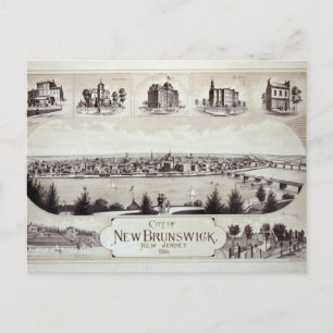 Nouveau-Brunswick, New Jersey en 1880 Carte postal