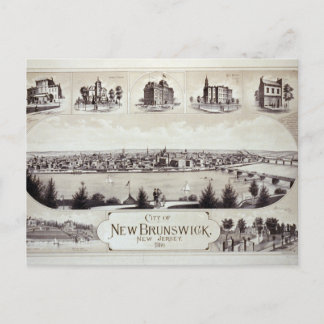 Nouveau-Brunswick, New Jersey en 1880 Carte postal