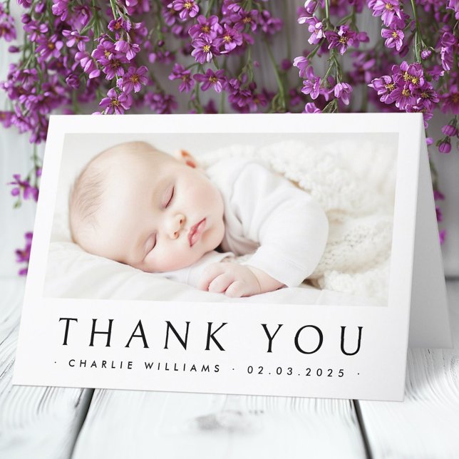 Nouveau carte de remerciements photo bébé (New baby announcement photo thank you card)