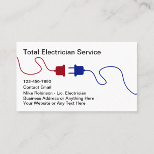 Nouveau Carte de visite Électricien Rouge Blanc Et