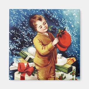 Nouveau Casquette de Noël Magnet Vintage