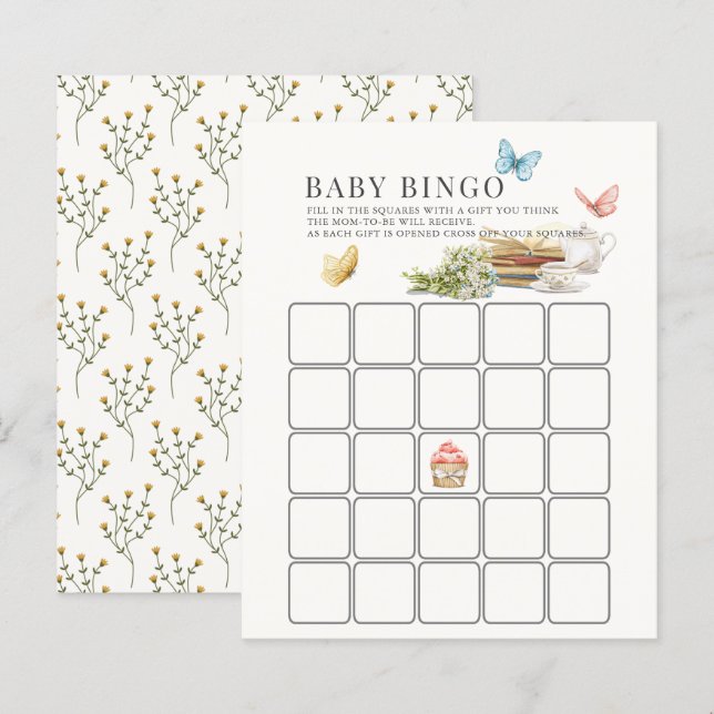 Nouveau Chapitre Baby shower de livre Jeu de Bingo (Devant / Derrière)