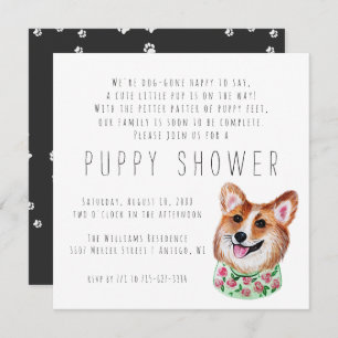 Nouveau chiot Invitation à la douche avec chiots