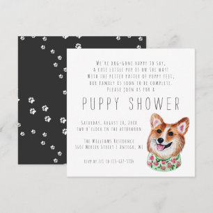 Nouveau chiot Invitation à la douche de chiot