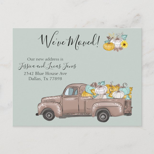 Nouveau Citrouille d'automne de Faire-part de dépl (Devant)