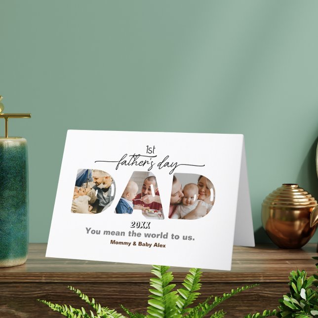 NOUVEAU DAD 3 Photos Collage Carte de première Fêt (Créateur téléchargé)