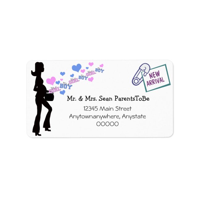 Nouveau Étiquette de adresse bébé (Devant)