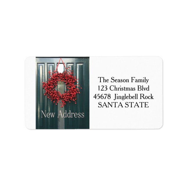 Nouveau Étiquette de vacances d'adresse (Devant)