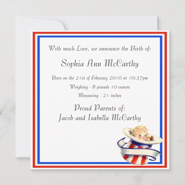 Nouveau Faire-part bébé (Devant)