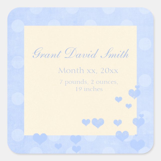 Nouveau Faire-part bébé garçon Sticker (Devant)