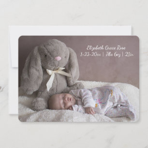 Nouveau Faire-part bébé personnalisé Carte