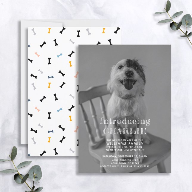 Nouveau Faire-part d'adoption de photos de chiot (Créateur téléchargé)