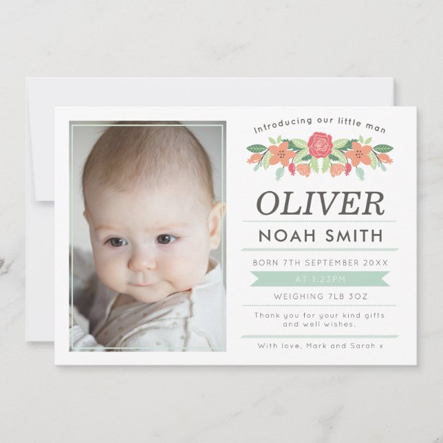 Nouveau faire-part de bébé/carte de remerciements (Devant)