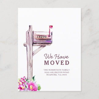 Nouveau Faire-part de déplacement de boîte aux let