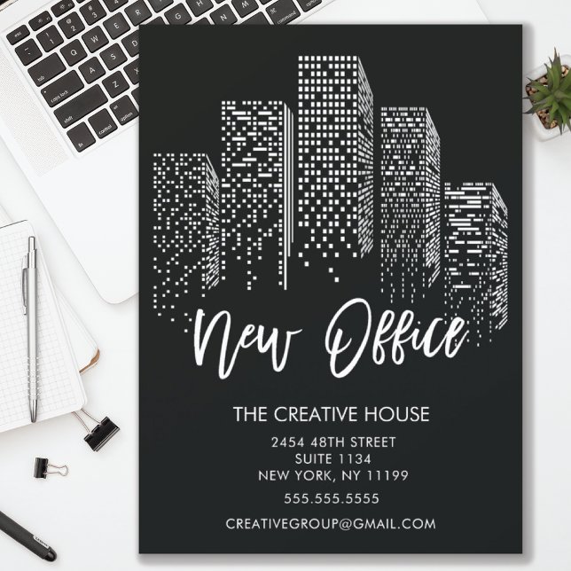 Nouveau Faire-part de déplacement de la ville de b (Créateur téléchargé)