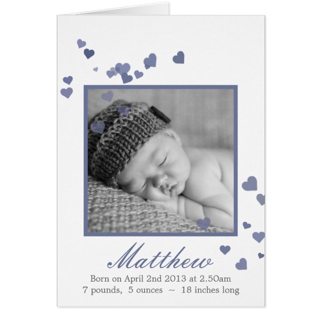 Nouveau Faire-part de naissance photo Baby Boy (Devant)