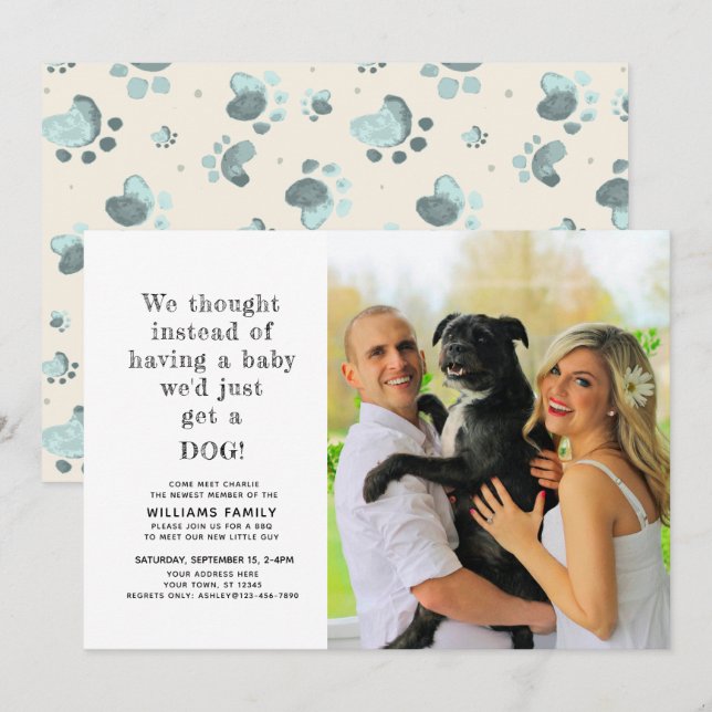 Nouveau Faire-part photo d'adoption de marionnette (Devant / Derrière)