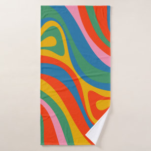 Nouveau Groove Trippy Colorful Retro Motif Abstrai