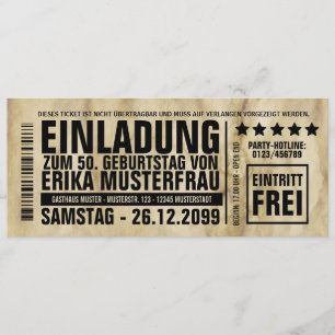 NOUVEAU Invitation à 50 ans avec code barre