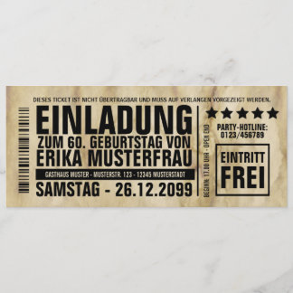 NOUVEAU : Invitation à 60 ans avec code barre