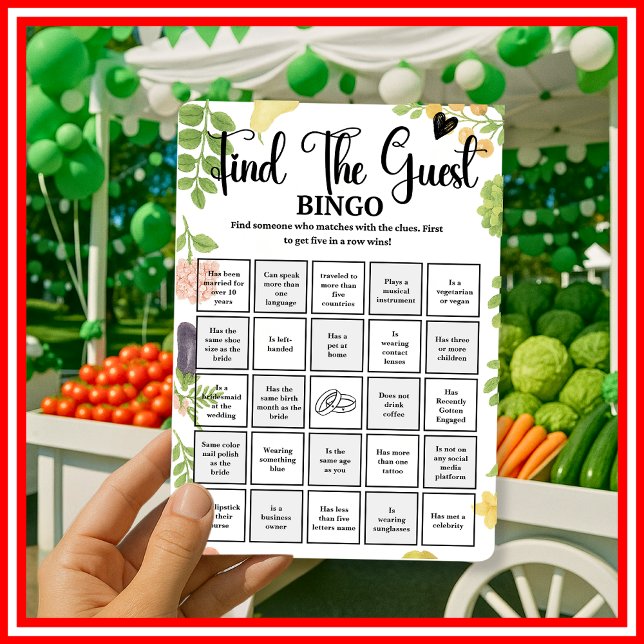 Nouveau jeu de bingo pour invités « Fresh Off The  (Créateur téléchargé)