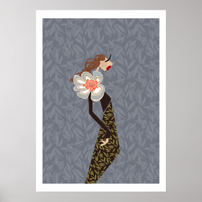 Nouveau look élégant fleur glamour mode affiche d' (Devant)