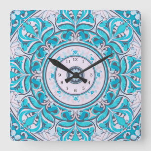 Nouveau Mandala de fleurs Horloge murale