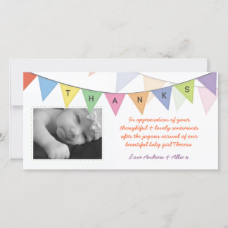 Nouveau Merci Cadeau bébé Glossy Photocard