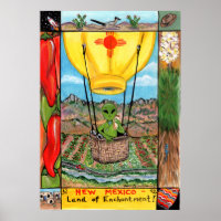 Nouveau-Mexique Alien Balloon Icons Poster Chili Y