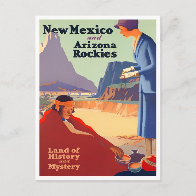 Nouveau-Mexique Arizona carte postale voyage vinta (Devant)