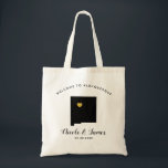 Nouveau Mexique Destination Mariage Bienvenue Sac<br><div class="desc">Sac cadeau de bienvenue mariage week-end pour les invités hors de la ville à votre mariage,  avec l'image du Nouveau Mexique,  avec coeur d'or. Remplissez fourre-tout avec vos goodies favoris.</div>