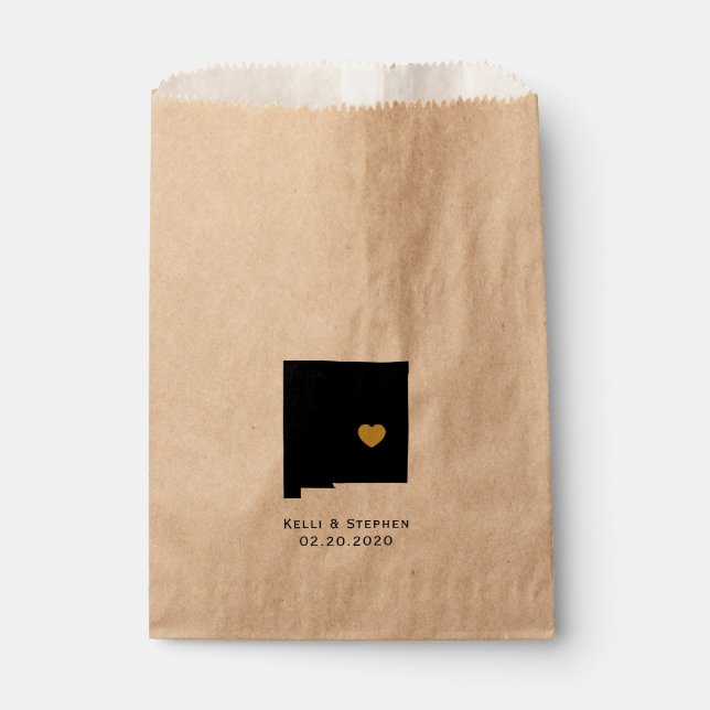 Nouveau-Mexique Mariage Favor Treat Sacks, Sacs ca (Devant)