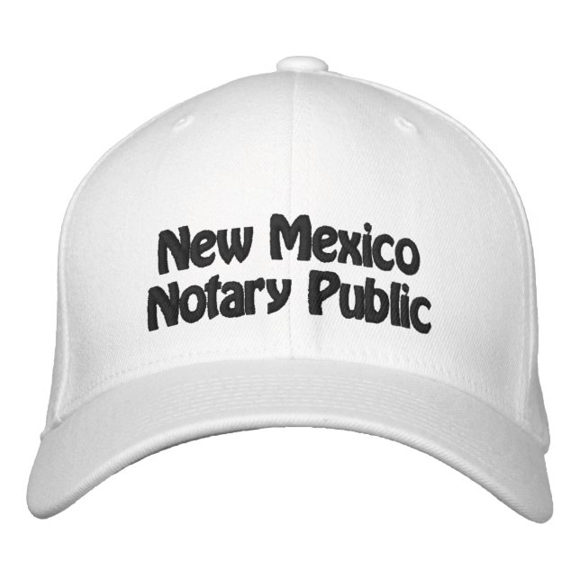 Nouveau-Mexique Notaire Public Brodé Casquette De  (Devant)