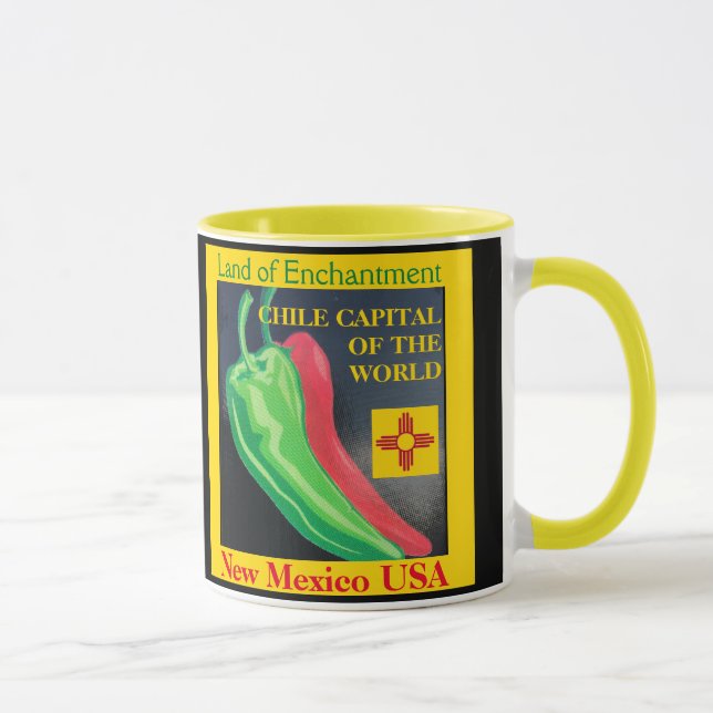 Nouveau-Mexique Rouge ou Vert Chili Coffee Cup Mug (Droite)