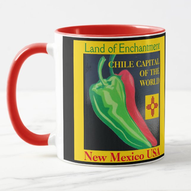 Nouveau-Mexique Rouge ou Vert Chili Coffee Cup Mug (Créateur téléchargé)