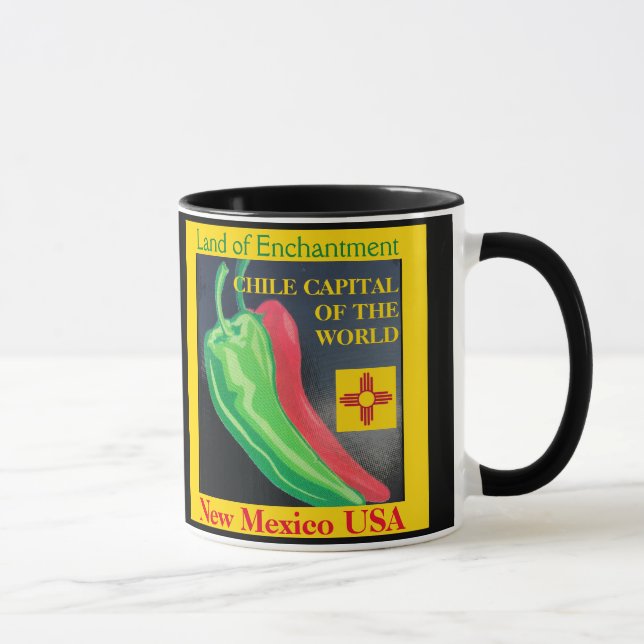 Nouveau-Mexique Rouge ou Vert Chili Coffee Cup Mug (Droite)