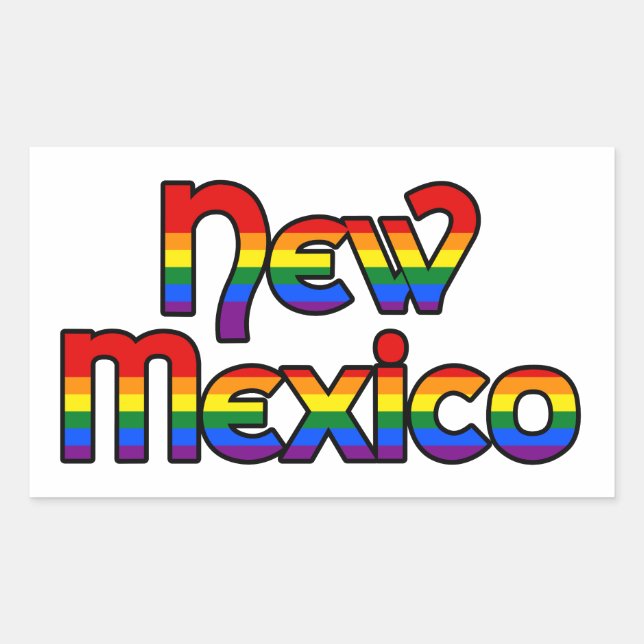 Nouveau-Mexique Stickers texte arc-en-ciel (Devant)