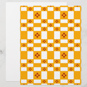 Nouveau-Mexique Zia Jaune Rouge Blanc Carrés