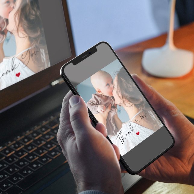 Nouveau-né bébé 2 photos script simple carte de re (Créateur téléchargé)