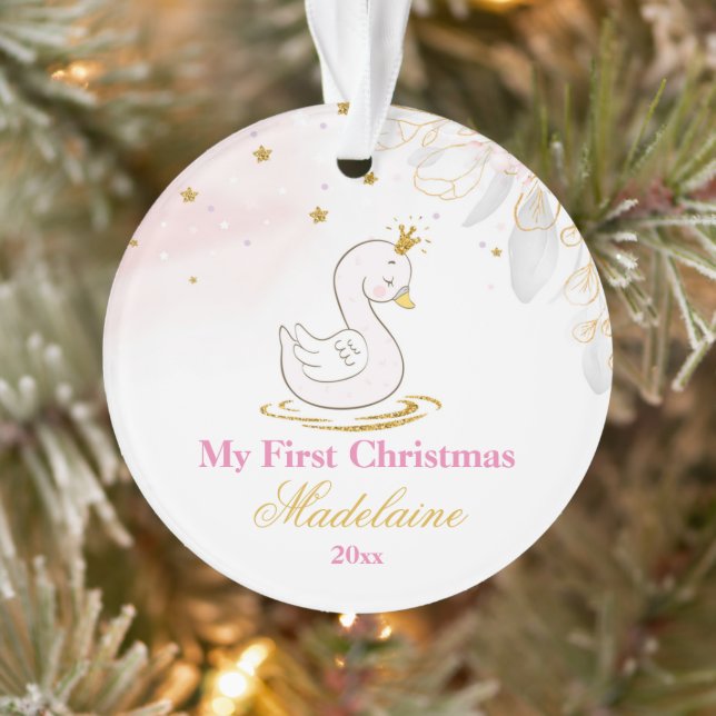 Nouveau-né Premier ornement de Noël Baby Swan (Arbre)