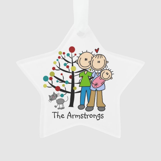 Nouveau Parents Baby Girl, Cat Holiday Ornement (devant)