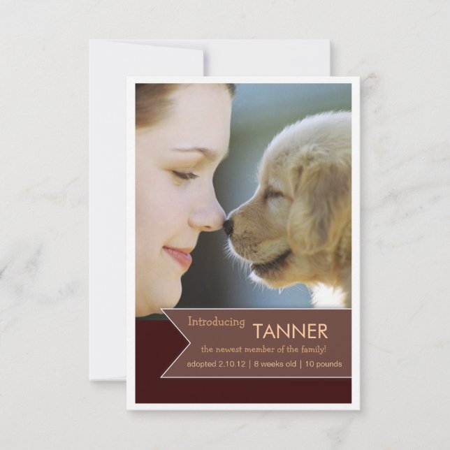 Nouveau Pet Brown Bannière photo Faire-part (Devant)